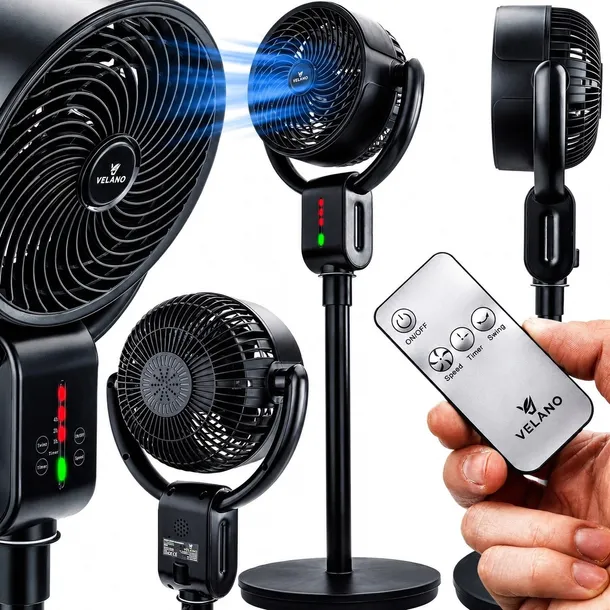 WENTYLATOR PODŁOGOWY DUŻY WIATRAK STOJĄCY TIMER REGULACJA OSCYLACJA MOC 50W