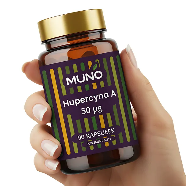 MUNO Vitamins HUPERCYNA 50 mcg 90 kapsułek PAMIĘĆ i KONCENTRACJA WSPIERA MÓ