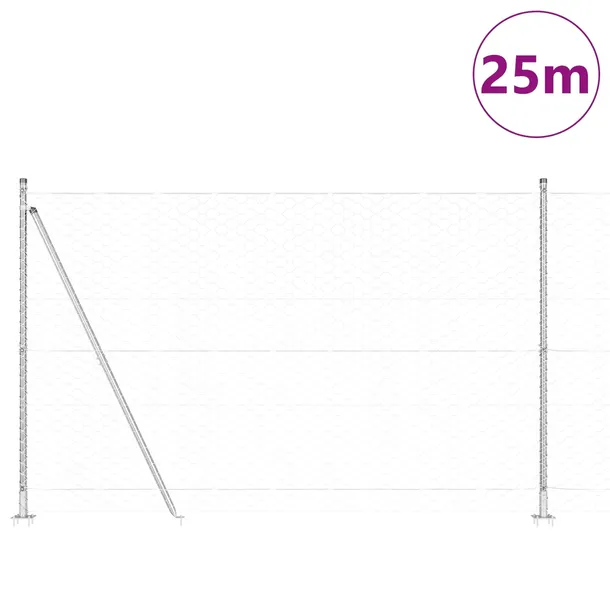 plot-heksagonalny-vidaxl-16x25-m-stal-ocynkowana-kolor-szary