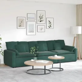 vidaxl-sofa-modulowa-z-poduszkami-ciemnozielona