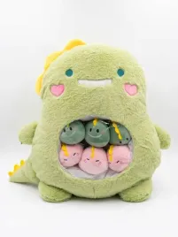 maskotka-poduszka-dinozaur-z-malymi-pluszakami-6szt-40cm