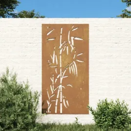 vidaxl-ogrodowa-dekoracja-scienna-105x55-cm-stal-kortenowska-bambus