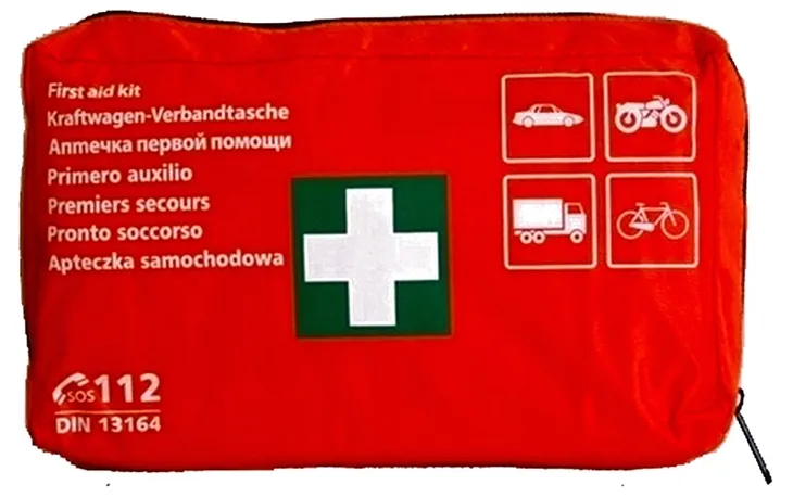 Apteczka samochodowa DIN 13164 PK-MOT z kompletnym wyposażeniem
