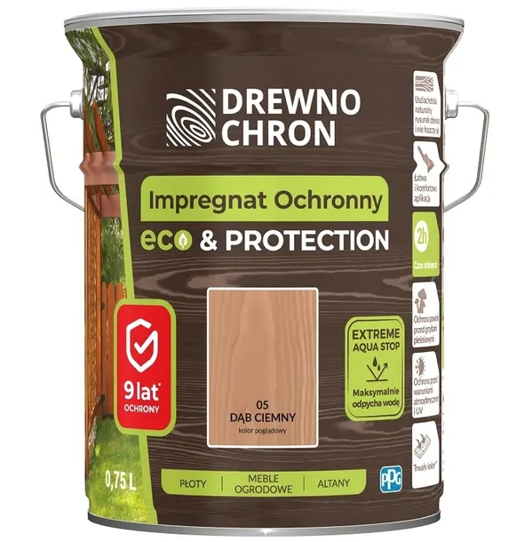 Drewnochron Impregnat Ochronny Eco&Protection Dąb Ciemny 4,5L