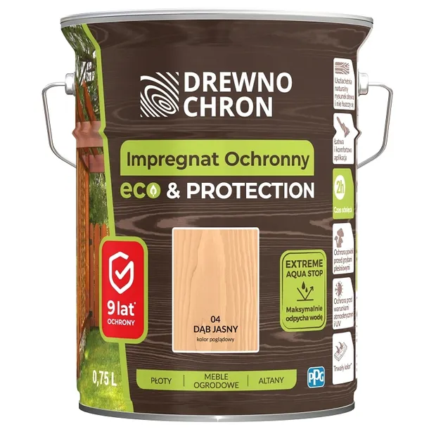 Drewnochron Impregnat Ochronny Eco&Protection Dąb Jasny 4,5L