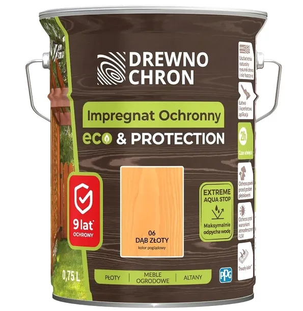 Drewnochron Impregnat Ochronny Eco&Protection Dąb Złoty 4,5L
