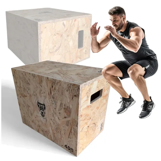 SKRZYNIA PLYOMETRYCZNA CROSSFIT FITNESS 30x40x50 CM DO ĆWICZEŃ JUMP BOX FIT