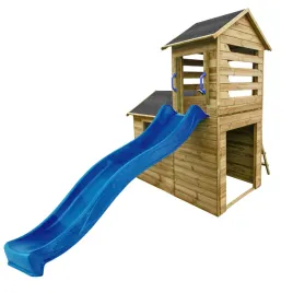 drewniany-domek-ogrodowy-dla-dzieci-robert-2-pietra-slizg-niebieski-22m
