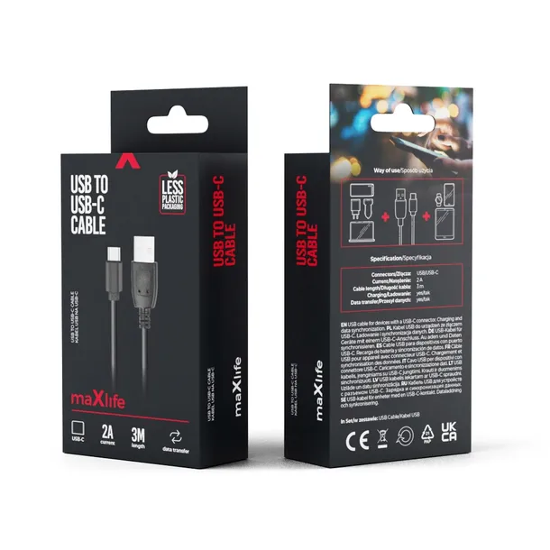 maxlife-kabel-usb-usb-c-30-m-2a-czarny-stan-nowy