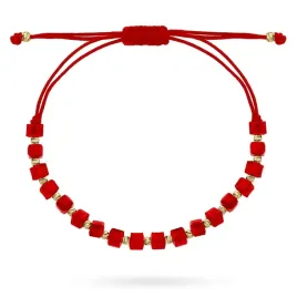 bransoletka-zlote-diamentowane-kulki-i-czerwone-kamienie-na-sznurku-pr-585