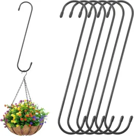 haki-haczyki-s-30cm-6-szt-czarne-metalowe-ogrod-karmnik-rosliny-zestaw
