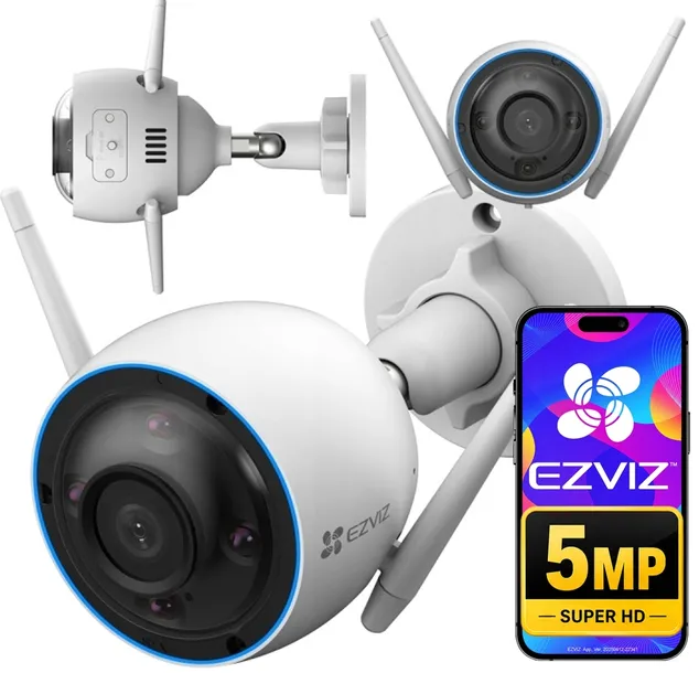 Kamera WiFi Zewnętrzna 5MPx EZVIZ H3 3K Głośnik Mikrofon Detekcja Ruchu AI