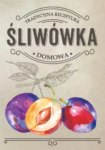  Etykiety naklejki ŚLIWÓWKA nalewka śliwkowa 75x107 zestaw 10 sztuk domowa