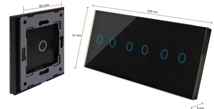 qtouch-czarny-liczba-klawiszy-potrojny