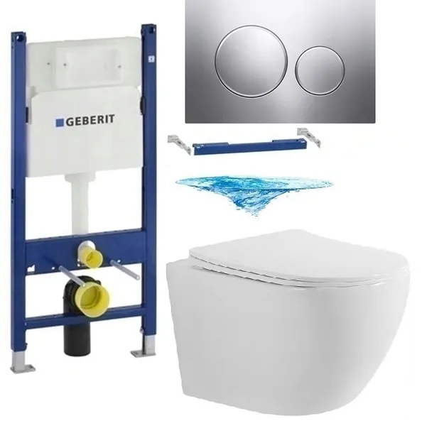 ZESTAW WC STELAŻ GEBERIT BASIC UP100 DELTA MUSZLA ARBO SLIM TORNADO