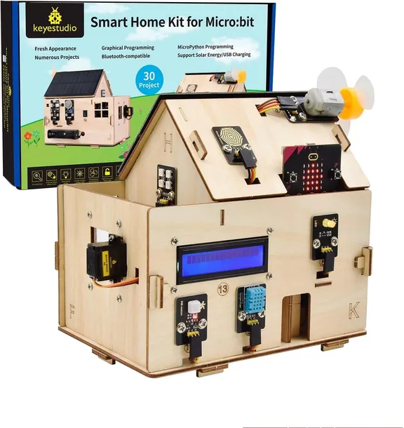 keyestudio-ks4027-smart-home-kit-bbc-micro-bit-v2-iot-python-makecode-diy-stan-nowy-zawiera-baterie-nie
