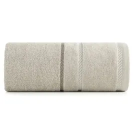 recznik-kapielowy-50x90-bezowy-z-ozdobna-bordiura-w-paski