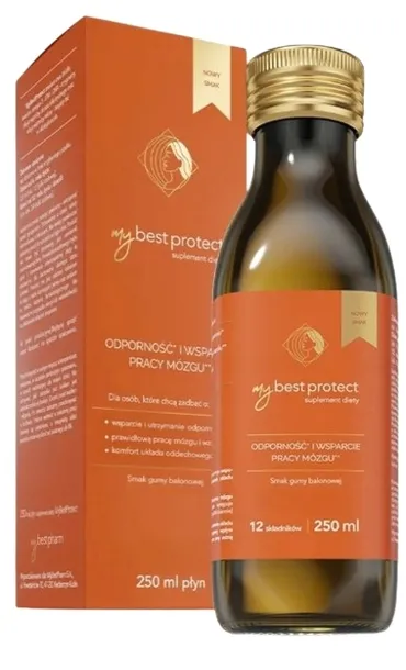 MyBestPharm MyBestProtect guma balonowa 250 ml Układ oddechowy Mózg Wzrok