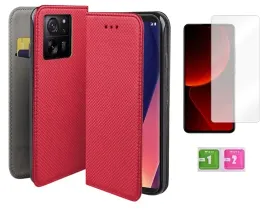 etui-z-klapka-do-xiaomi-13t-czerwony-smart-magnet-obudowa-szklo-hartowane