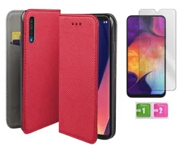 etui-z-klapka-do-samsung-galaxy-a50-obudowa-smart-magnet-czerwony-szklo-9h
