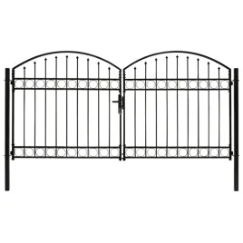vidaxl-brama-ogrodzeniowa-podwojna-zaokraglona-stal-300x125-cm