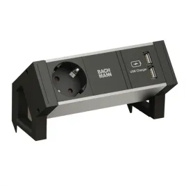 bachmann-desk2-alu-black-1x-gniazdo-z-uziemieniem-1x-ladowarka-usb-gst18