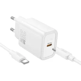hoco-ladowarka-sieciowa-usb-c-kabel-usb-c-pd-qc-20w-n60-biala