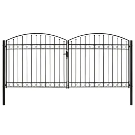 vidaxl-brama-ogrodzeniowa-podwojna-zaokraglona-stal-400x200-cm