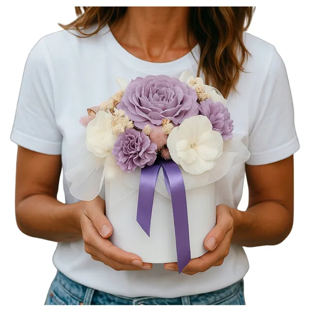 Flower Box Bukiet wieczna róża dzień kobiet mamy dla dziewczyny żony niej