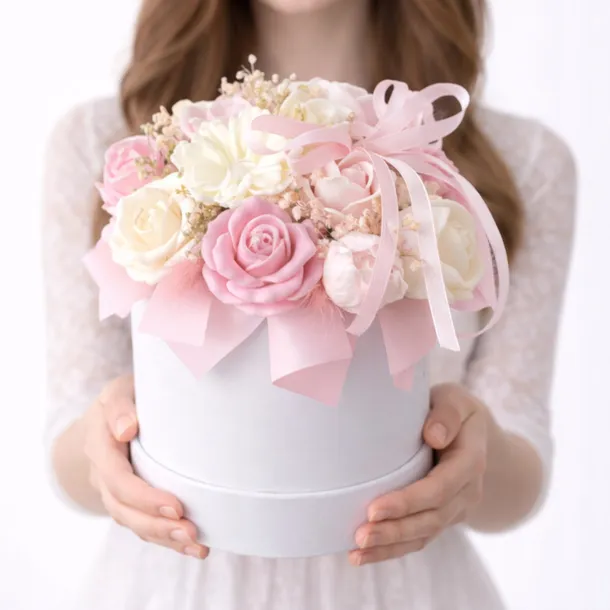 Flower Box Bukiet dla mamy babci żony dziewczyny kobiety Flowerbox prezent