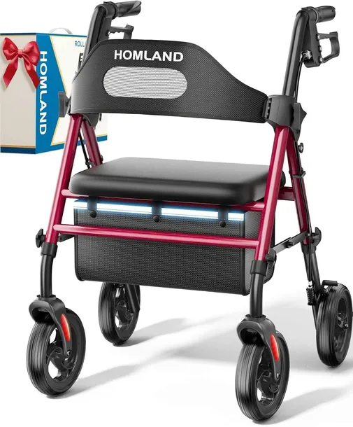 Chodzik z siedziskiem dla seniorów składany rollator regulowana wysokość