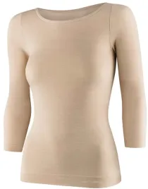 welniana-koszulka-rekaw-3-4-damska-merino-brubeck-welna-wool-ls1628w-or-l