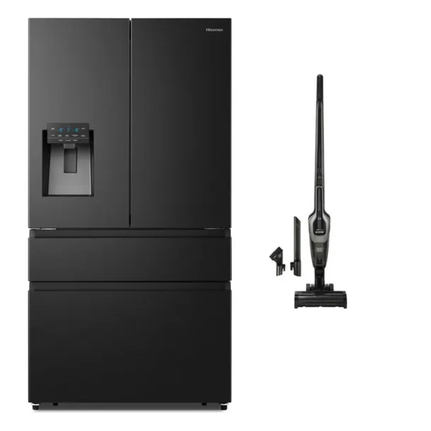 Lodówka FrenchDoor Premium czarna NoFrost Inwerter Kostkarka 560l LED Alarm