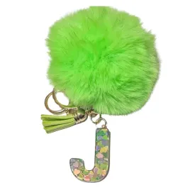 brelok-do-kluczy-literka-j-pompon-zielony-zawieszka-prezent-alfabet