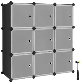 system-regalow-songmics-zestaw-9-kostek-czarny-lpc116hs