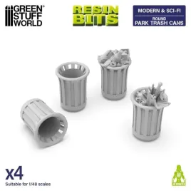 green-stuff-world-modern-and-sci-fi-round-park-trash-cans-4-elementy