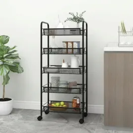 vidaxl-5-poziomowy-wozek-kuchenny-czarny-46x26x105-cm-zelazo