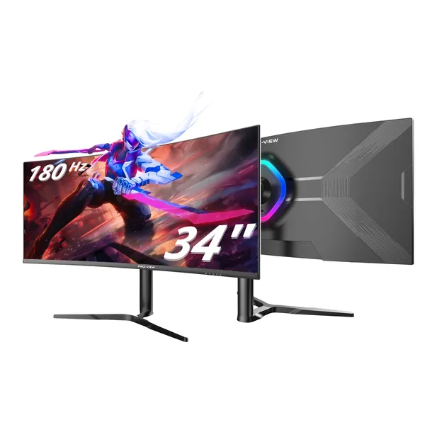 Monitor Gamingowy 34” Zakrzywiony UWQHD 180Hz 3440x1440 VA 1ms RGB 99%sRGB