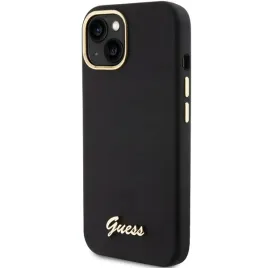 guess-etui-hard-case-silicone-script-do-iphone-15-14-13-6-1-metal-logo