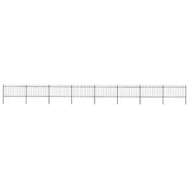 vidaxl-ogrodzenie-z-zaokraglonymi-koncami-stalowe-136-x-1-m-czarne