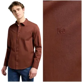 lee-patch-shirt-luxe-brown-brazowa-koszula-bawelniana-meska-male-logo-xxl