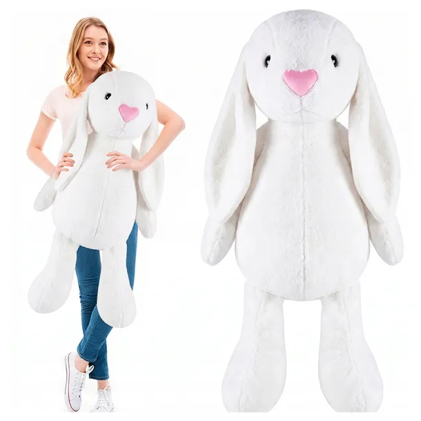 Miś Maskotka Poduszka Duży Pluszowy Zając 120cm Przytulanka XXL BIAŁY