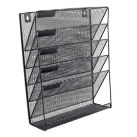 organizer-na-dokumenty-a4-czarny-6-przegrodek-mocowany-do-sciany-metalowy