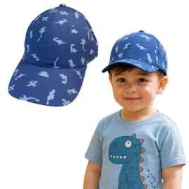 czapka-chlopieca-bejsbolowka-50-54-daszek-bawelna-regulowana-dinozaury
