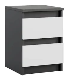 szafka-nocna-antracyt-biala-stolik-nocny-dwie-szuflady-30cm-sypialnia