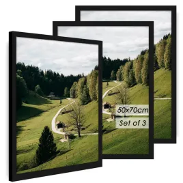 ramka-na-zdjecia-50-x-70-cm-zestaw-3-sztuki-czarna-do-zdjec-obrazow