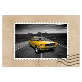 plakaty-120x80-oldtimer-zolty-ford-mustang