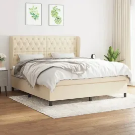 vidaxl-lozko-kontynentalne-z-materacem-kremowe-tkanina-160x200-cm