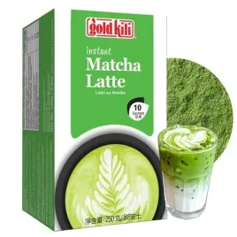 matcha-latte-instant-zielona-herbata-w-proszku-z-mlekiem-gold-kili-10x25