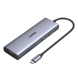 adapter-ugreen-cm498-15600-usb-c-3x-usb-a-3-0-hdmi-vga-rj45-czytn